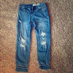 Abercrombie Kids Girls Ripped Jeans with patches